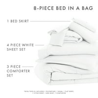 Nemes ágynemű 8 darabos fehér ágy egy táskában mikroszálas ágynemű, iker