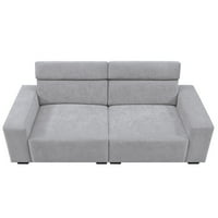Euroco 87 Velvet Loveseat Modern 2 üléses kanapé kanapé több szögből állítható fejtámlával a nappali számára, Szürke