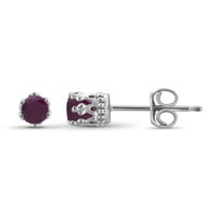 JewelersClub Carat T.G.W. Ruby sterling ezüst korona fülbevalók