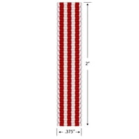 Taffy Stripe Grosgrain szalag, piros és széles fehér csíkok, 3 8 yard a Gwen Studios által