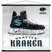 Seattle Kraken - Drip Skate Wall poszter mágneses kerettel, 22.375 34