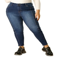 Egyedi olcsó nők plusz méretű szakasza, Mid Rise Skinny Jeans