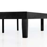 Mellow Naturalista Classic 12 szilárd fa platform ágy fa lécekkel, fekete, iker XL