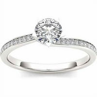 Carat T.W. Diamond Solitaire 14KT fehérarany eljegyzési gyűrű