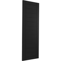Ekena Millwork 18 W 43 H True Fit PVC vízszintes Slat keretes modern stílusú rögzített redőnyök, fekete