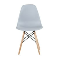 Modern stílusú PP műanyag szék otthoni étterem bár széklet szilárd fa lábakkal ívelt ülő étkező szék
