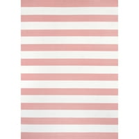 Nuloom Christa csíkos beltéri kültéri szőnyeg, 6' 9', Rózsaszín