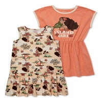 Disney Moana kisgyermek lányok ruha, 2-csomag, méretű hónapok-5T