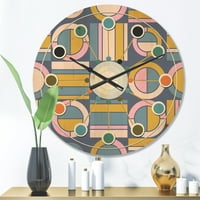 Designart 'Circular Design Retro minta I' Század közepén modern fa falóról