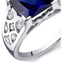 3. A CT hercegnő vágott kék zafír gyűrű sterling ezüstben készített