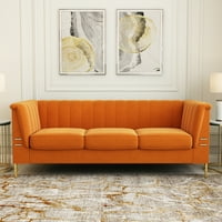 82,67in modern bársony szövet 3üléses kanapé, gombos kanapé kanapé kompakt lakáshoz, lakáshoz