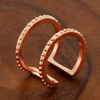 Rózsa aranyozott geometriai rozsdamentes acélból nyitott gyűrű