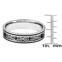 Tengerparti ékszerek rozsdamentes acél fekete szénszálas kelta tervező gyűrű