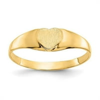 Primal arany karátos sárga arany szatén gyermek szív pecsétgyűrű