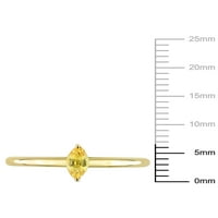 Carat T.G.W. Marquise-vágott sárga zafír 10KT sárga arany pasziánsz gyűrű