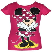 Disney Girl Minnie egér rózsaszín csillogó íj póló