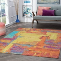 Kortárs terület szőnyeg absztrakt narancssárga, sárga nappali könnyen tisztítható