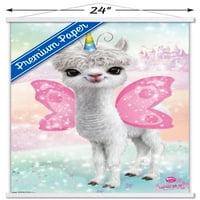Animal Club-Lama Unicorn fali poszter fa mágneses kerettel, 22.375 34