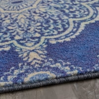 Mohawk otthoni prizmatikus Isabella közepes kék kortárs absztrakt precíziós nyomtatott terület szőnyeg, 8'x10 ', kék