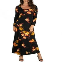 24 Seven Comfort ruházat női őszi virágos hosszú ujjú szülési maxi ruha