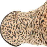 Női Journee gyűjtemény Aneil térd magas Slouch Boot Leopard Fau Velúr M