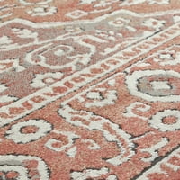 Alhambra Evan Floral Bordered Runner szőnyeg, krémszürke, 2 '8'